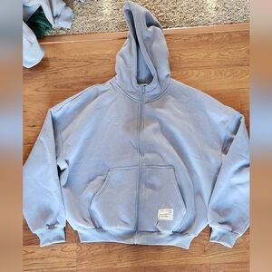 COMFRT Light Blue AFFIRMATION Zip-Up Hoodie SZ S